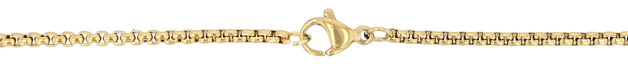 "Rosanna" Edelstahl Kette mit Anhänger - roter Rose, 50 cm, goldfarben