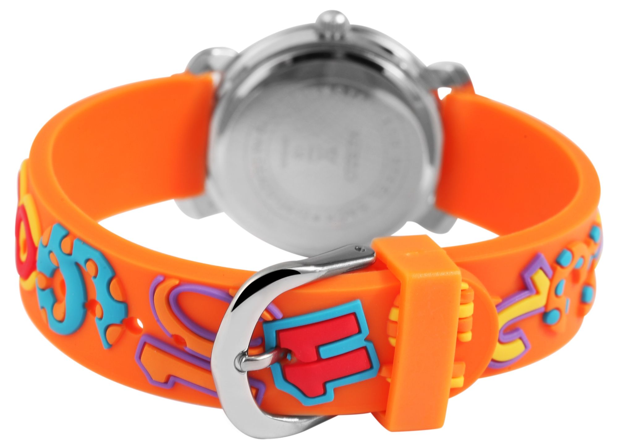 Excellanc Kinderarmbanduhr, Silikonarmband, silberfarben/organge