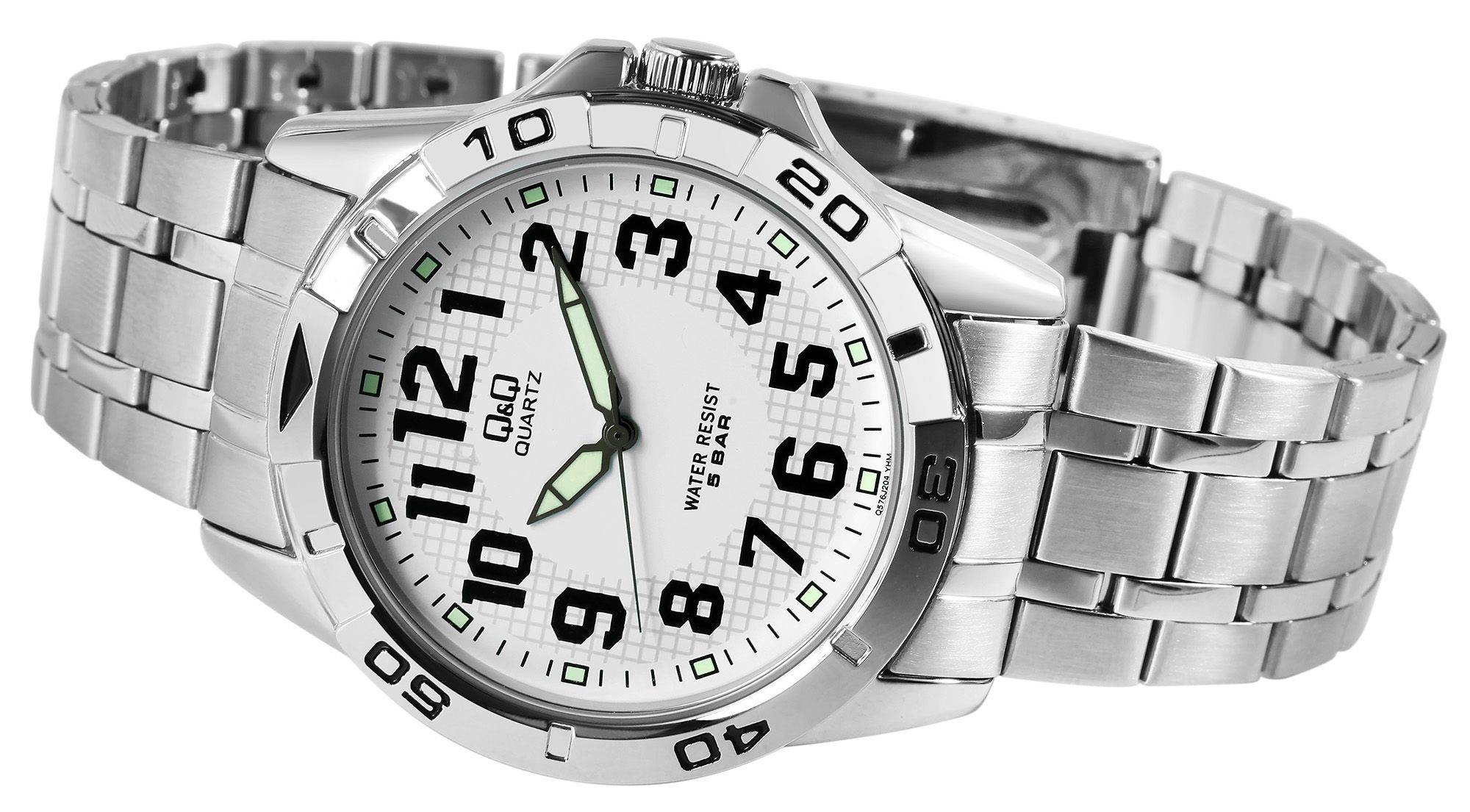 Q&Q Herrenuhr mit Edelstahlarmband, 5 bar