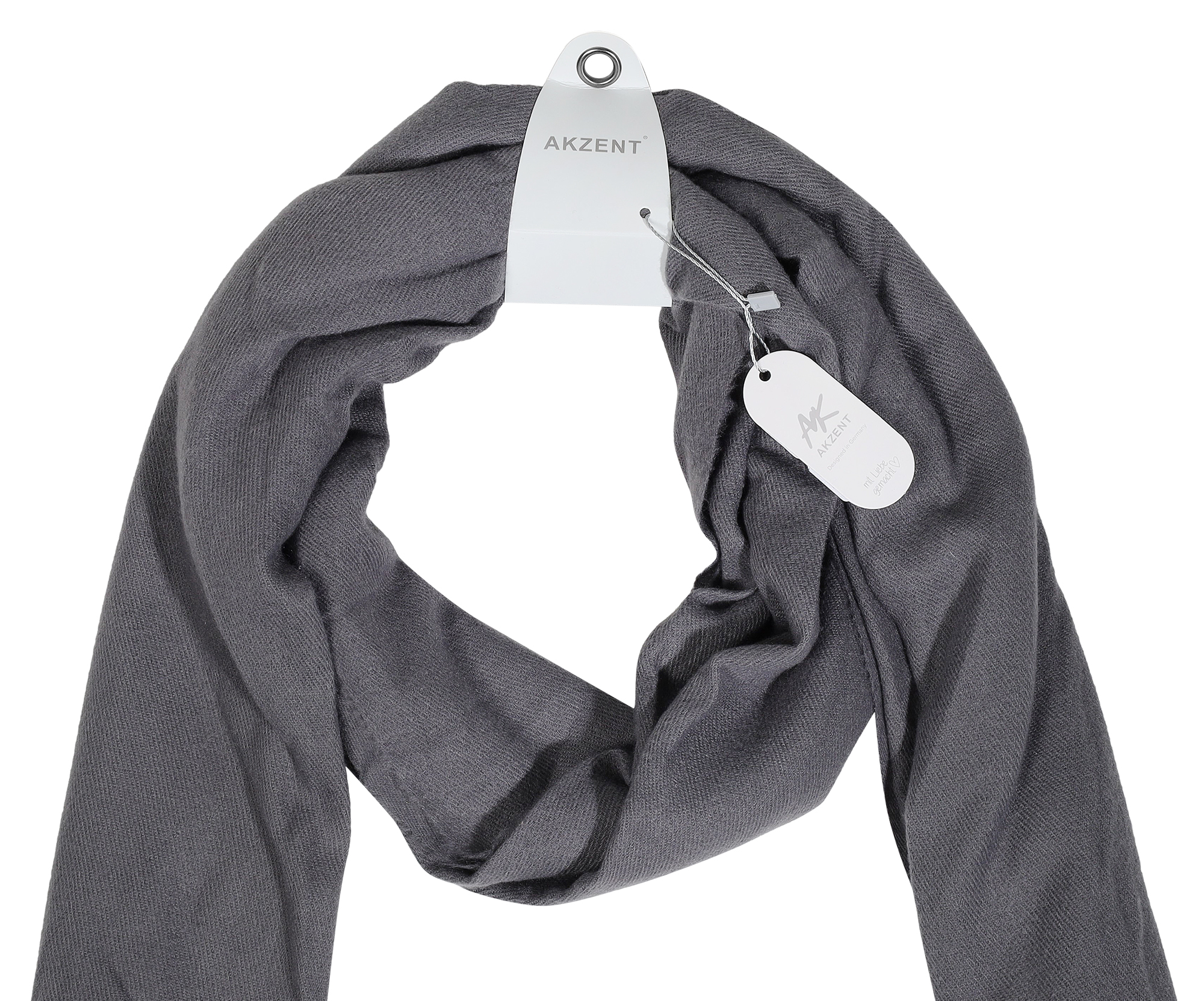 Winterschal, unifarben Grau, 100% Viskose, VE 4