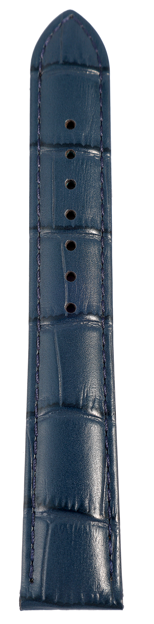 Uhrenarmband aus Echt Leder, Kroko-Optik, dunkelblau, 18 mm