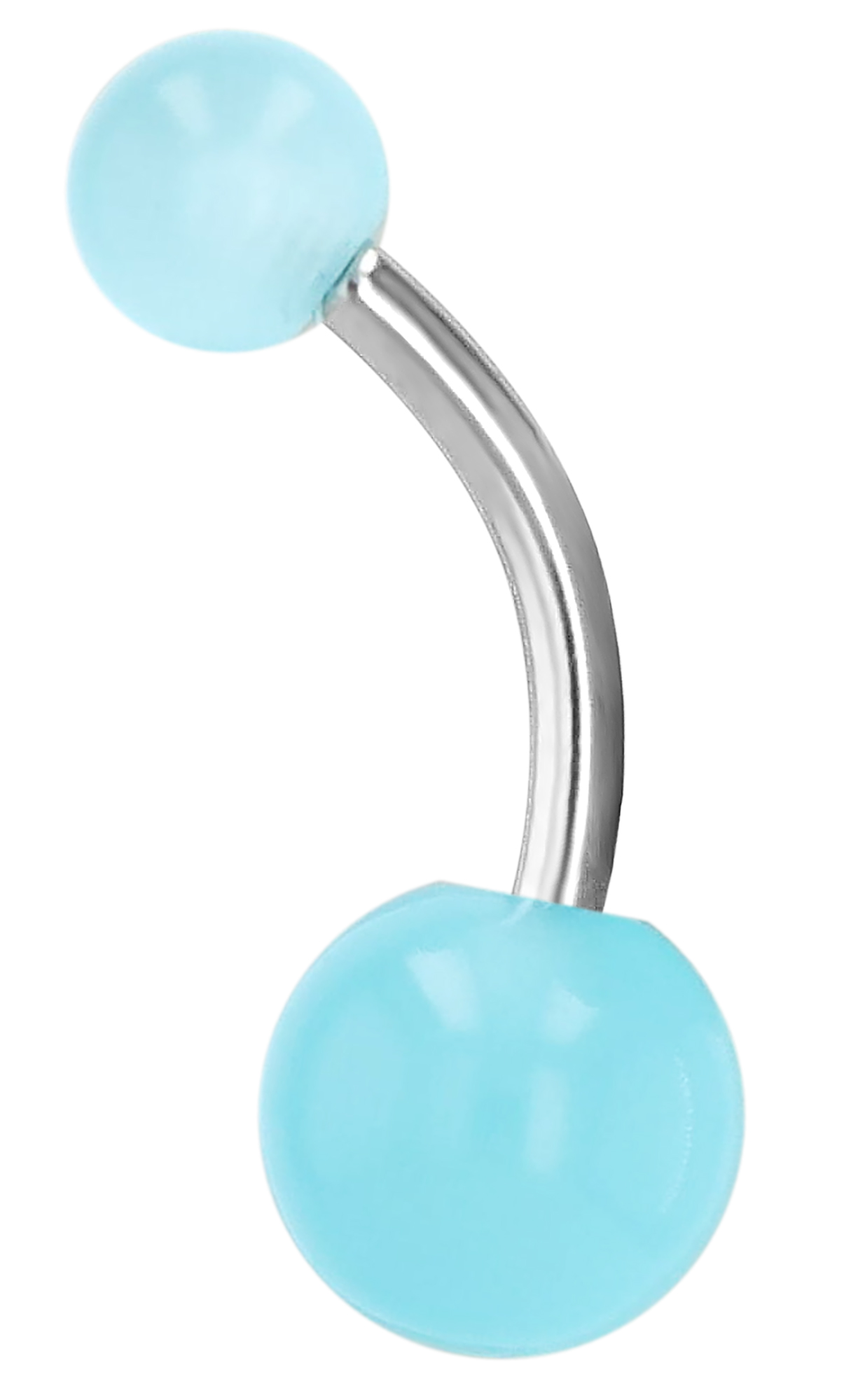 "Nurdane" Bauchnabelpiercing, VE 6, Edelstahl, Länge 10 mm/ Stärke 1,5 mm, hellblau