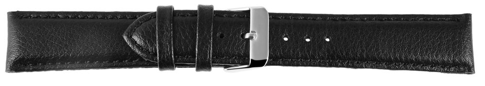 Echtleder-Uhrenarmband, schwarz, 20 mm