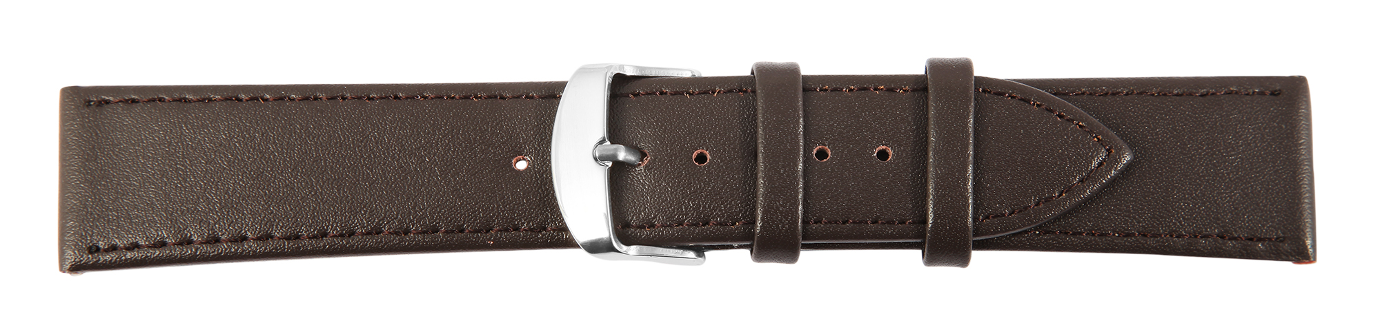 Echtleder-Uhrenarmband, dunkelbraun, 16 mm