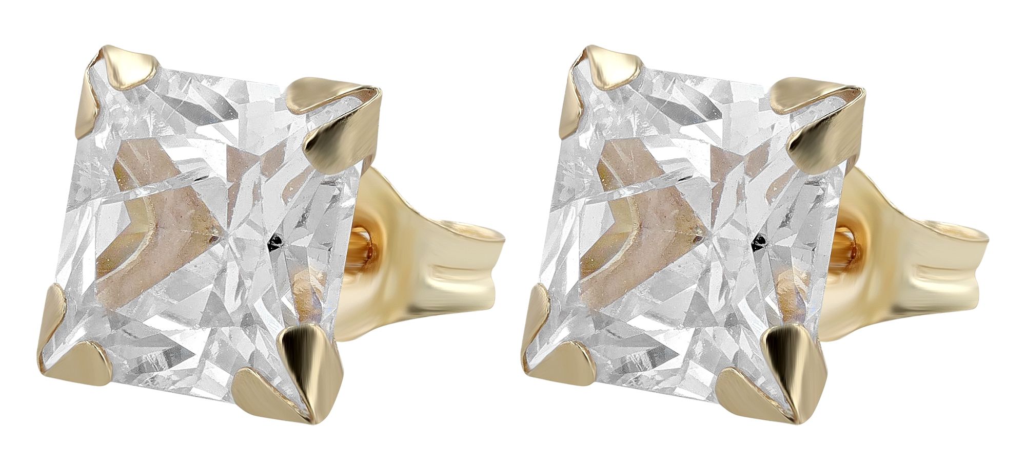 333/- Gold "Atika" Ohrstecker 6 x 6 mm, Gelbgold, 8 Karat