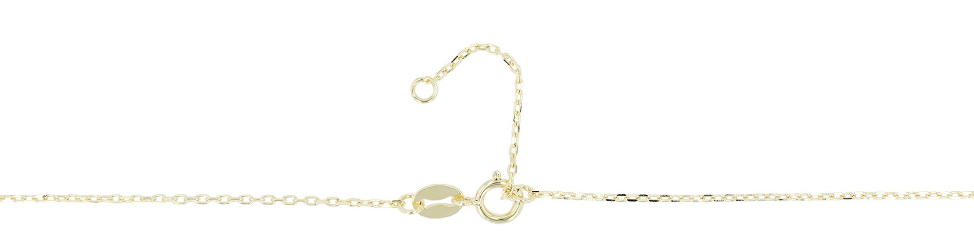 925/- Echt Silber Kette mit Anhänger "Oakley" mit Zirkonia, vergoldet