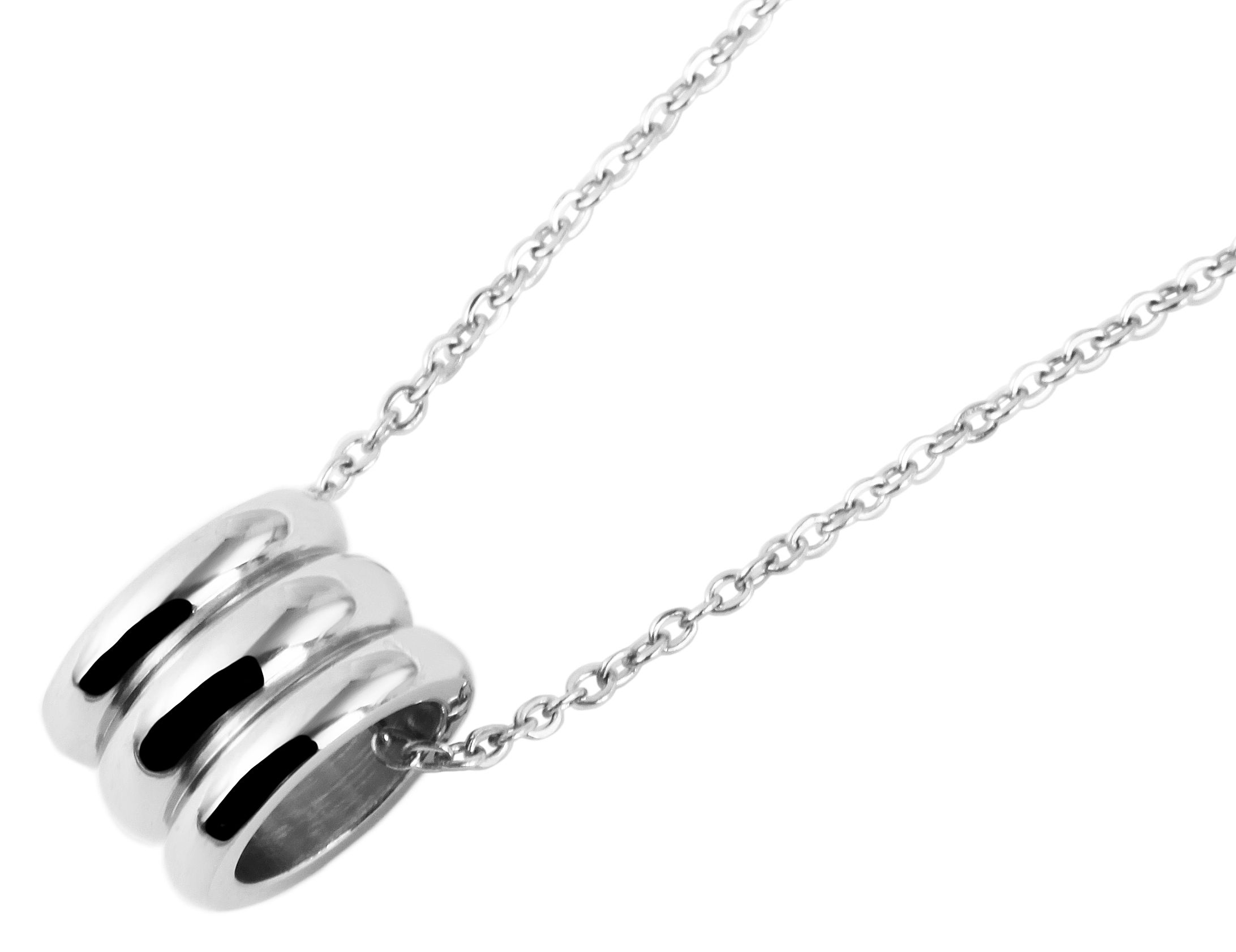 Akzent Edelstahl Schmuckset, Ohrstecker,Kette: 45cm + Anhänger