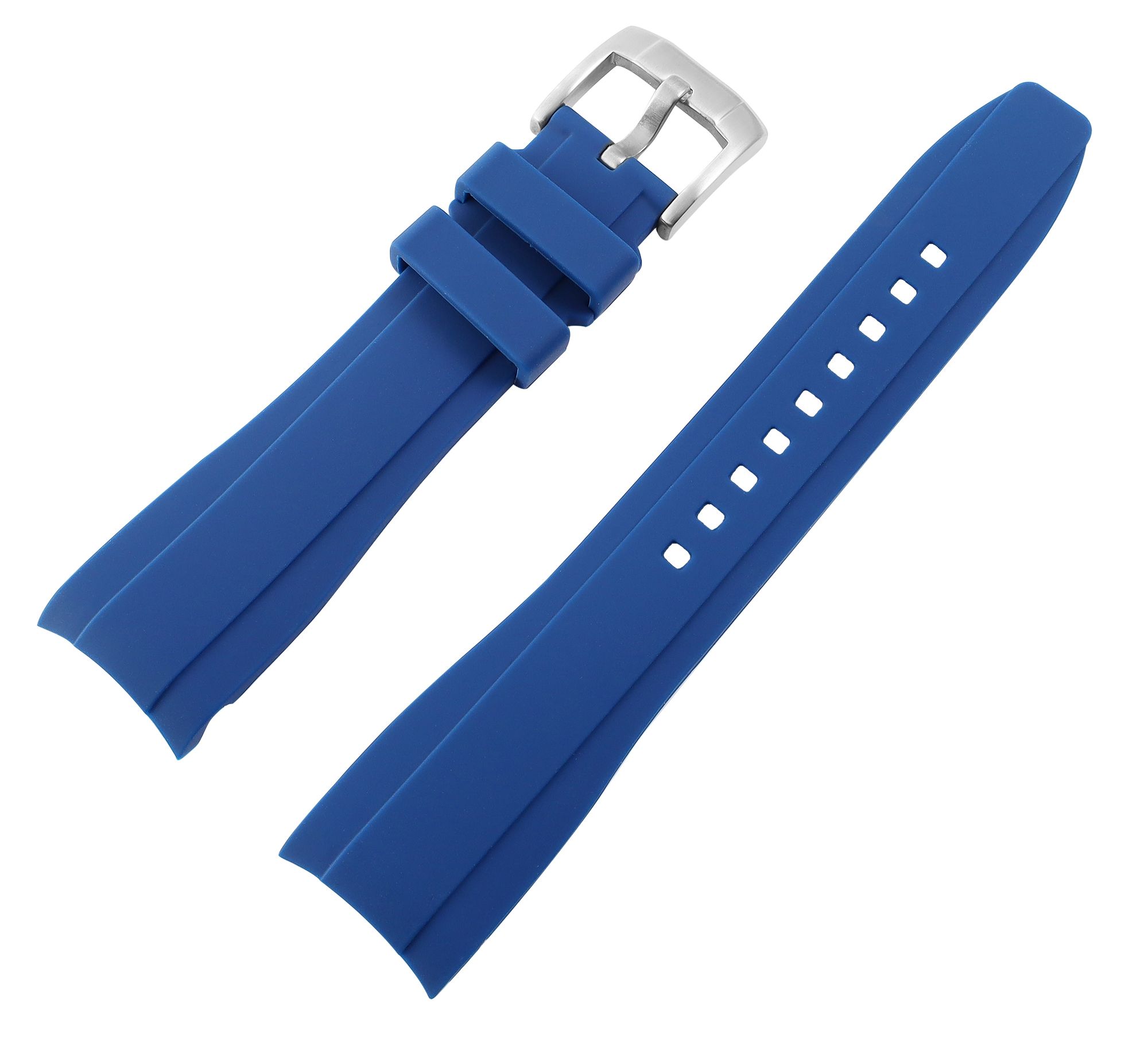 Silikon Uhrenarmband, Dornschließe, blau, 22 mm