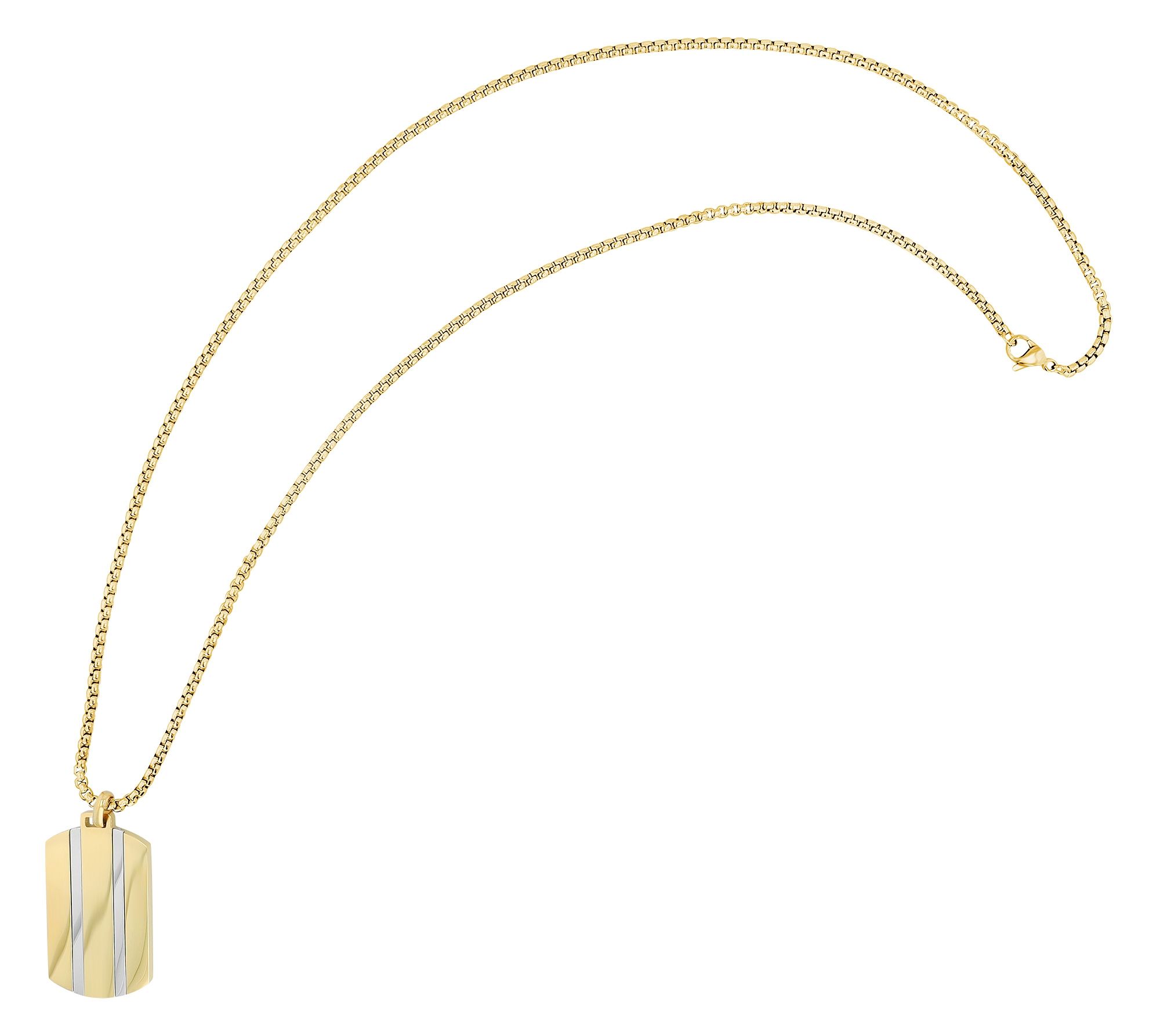 Akzent Edelstahlkette "Marsin" mit Dogtag Anhänger, goldfarben/silberfarben