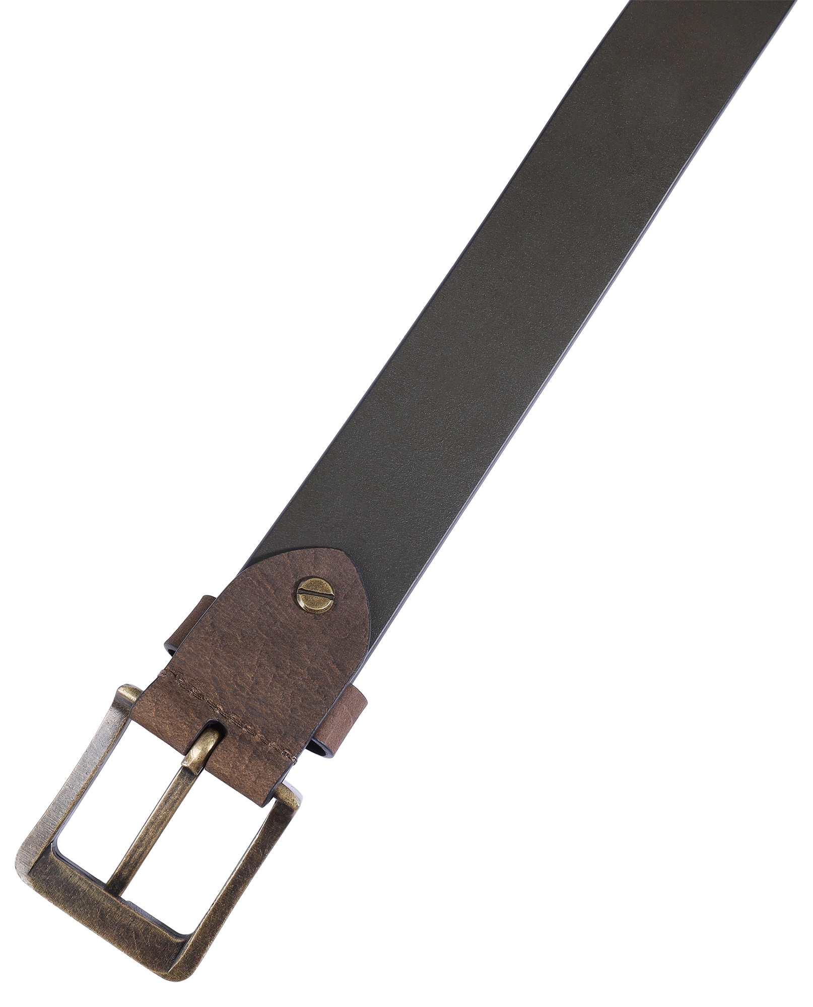 Leonardo Verrelli Echtleder Gürtel, dunkelbraun, kürzbar, 100 cm