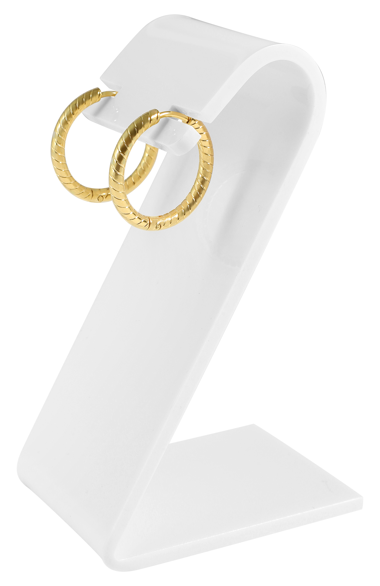 Aufsteller für Ohrhänger/ Creolen, Acryl, weiß