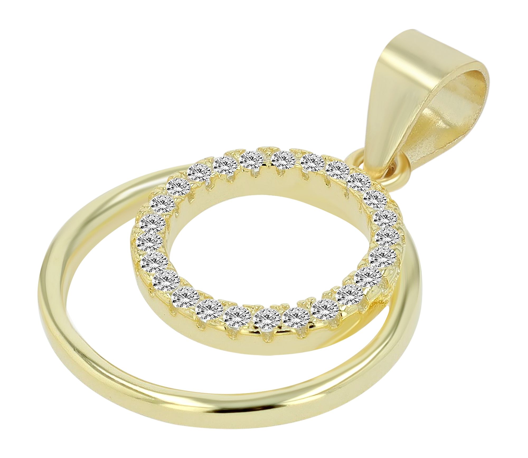 "Lilian" 935/- Echtsilber Anhänger, Ring, Zirkoniabesatz, Ø 15,5 mm, vergoldet
