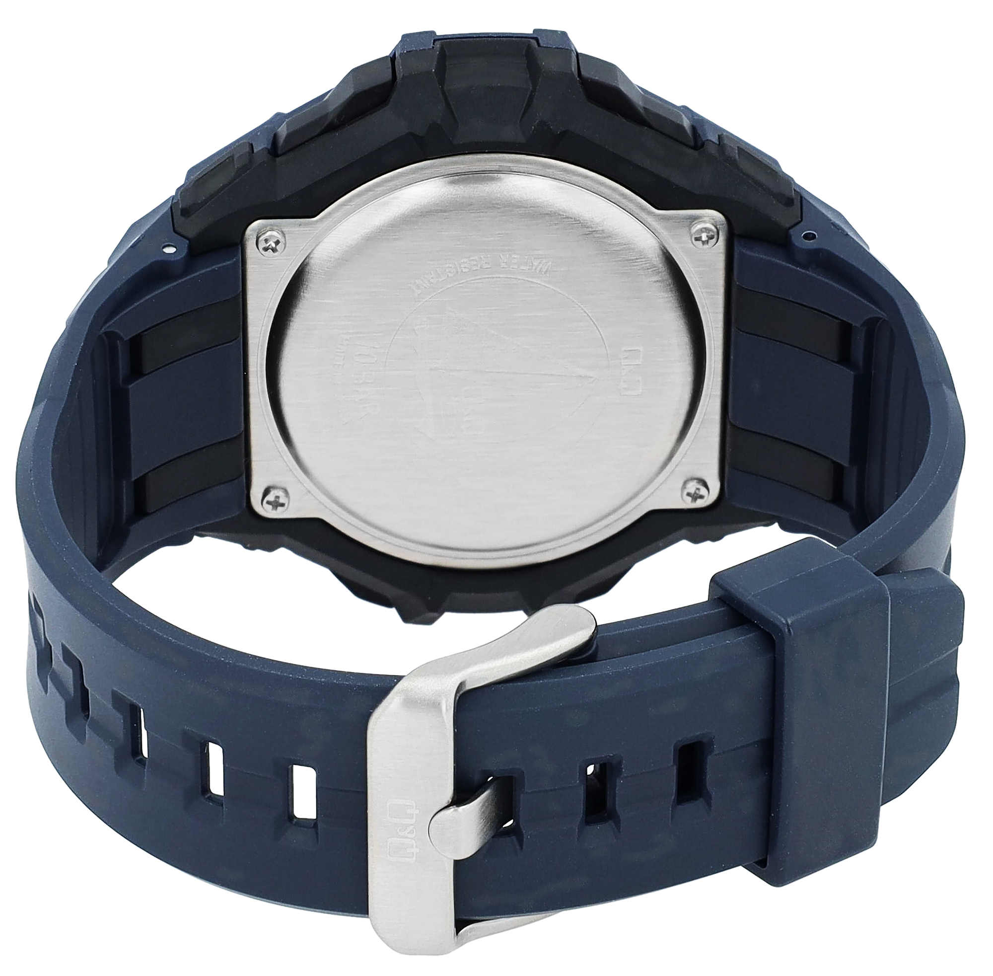 Q&Q Herren Digitaluhr, Silikonarmband, multifunktion, blau/schwarz