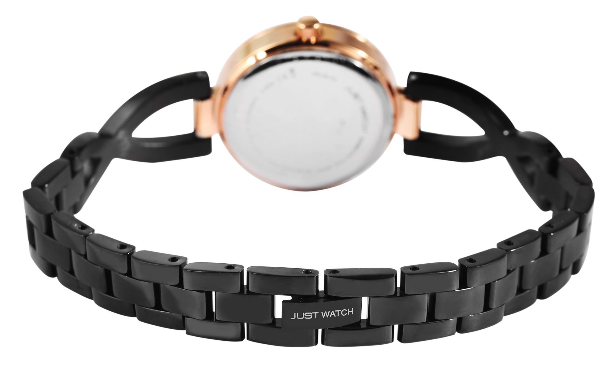 Just Watch Damenuhr "Relana" mit Edelstahlarmband, Ø 27 mm, bicolor (schwarz/ rosegoldfarben)