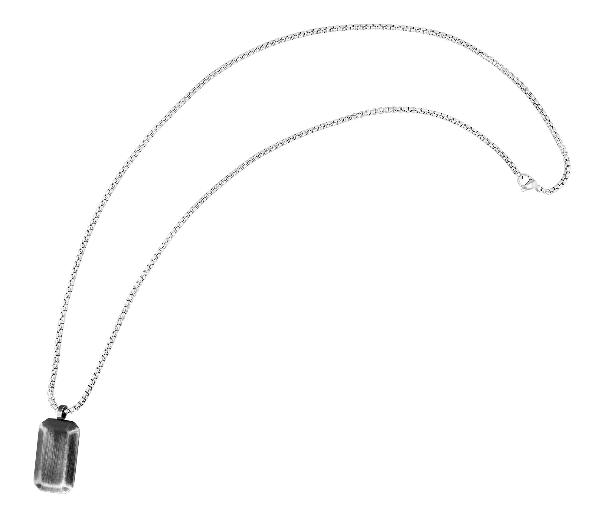 Akzent Halskette mit antik-schwarzem DogTag, Edelstahl