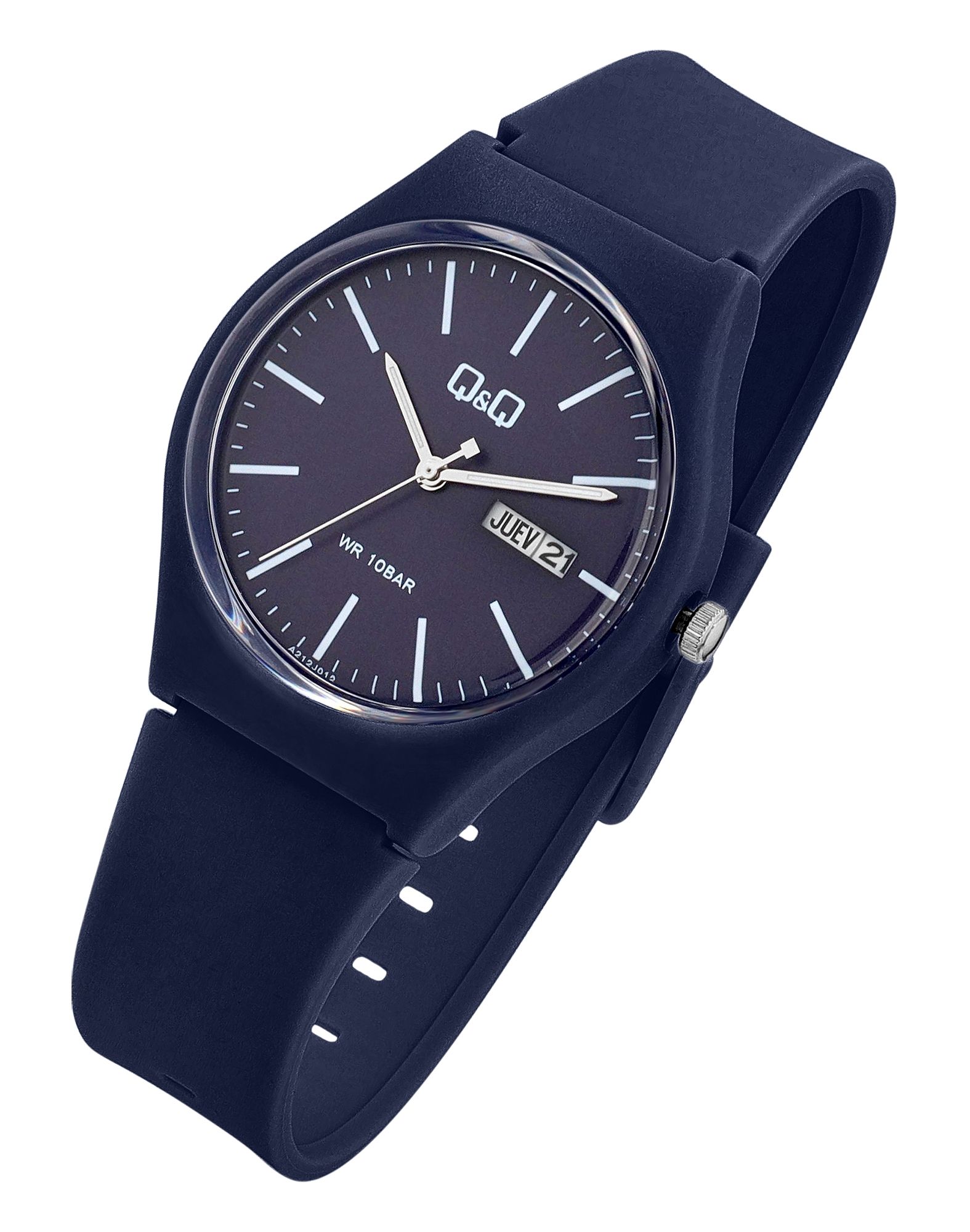 Q&Q Herren-/ Jugenduhr mit Silikonarmband, Ø 38 mm, dunkelblau
