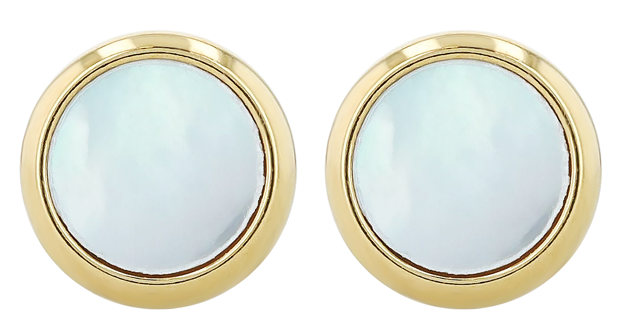 "Lindsay" Edelstahl runde Ohrstecker Ø 8 mm, goldfarben/ Perlmutt