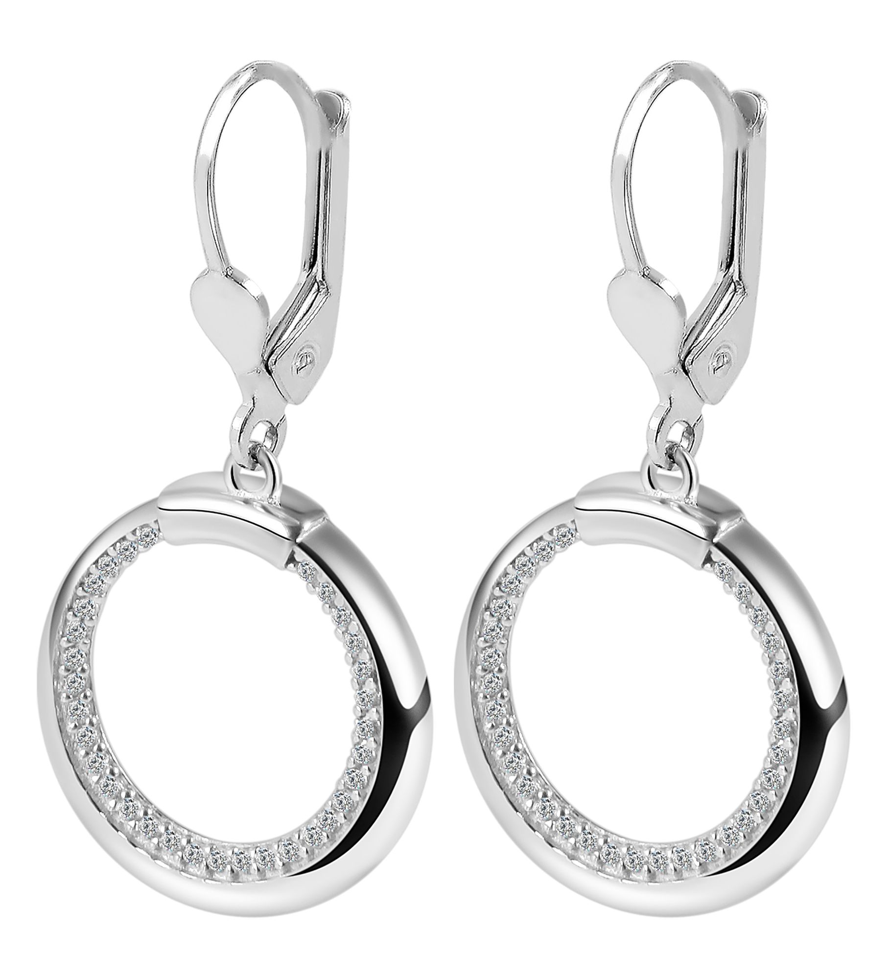"Aylin" 925/- Echt Silber Ohrhänger mit Zirkoniabesatz, silberfarben rhodiniert