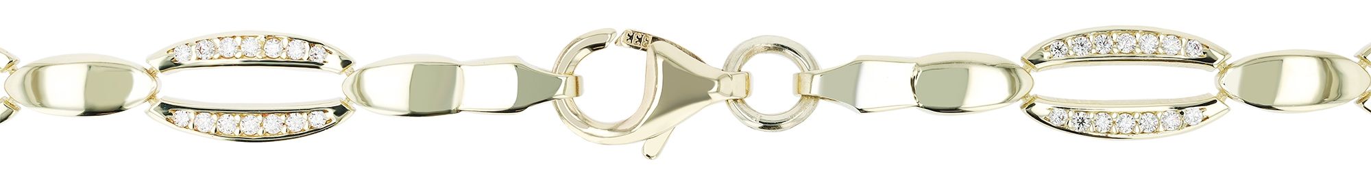 333/- Gold "Roux" Kette mit Zirkonia, 8 Karat, Gelbgold, 45 cm