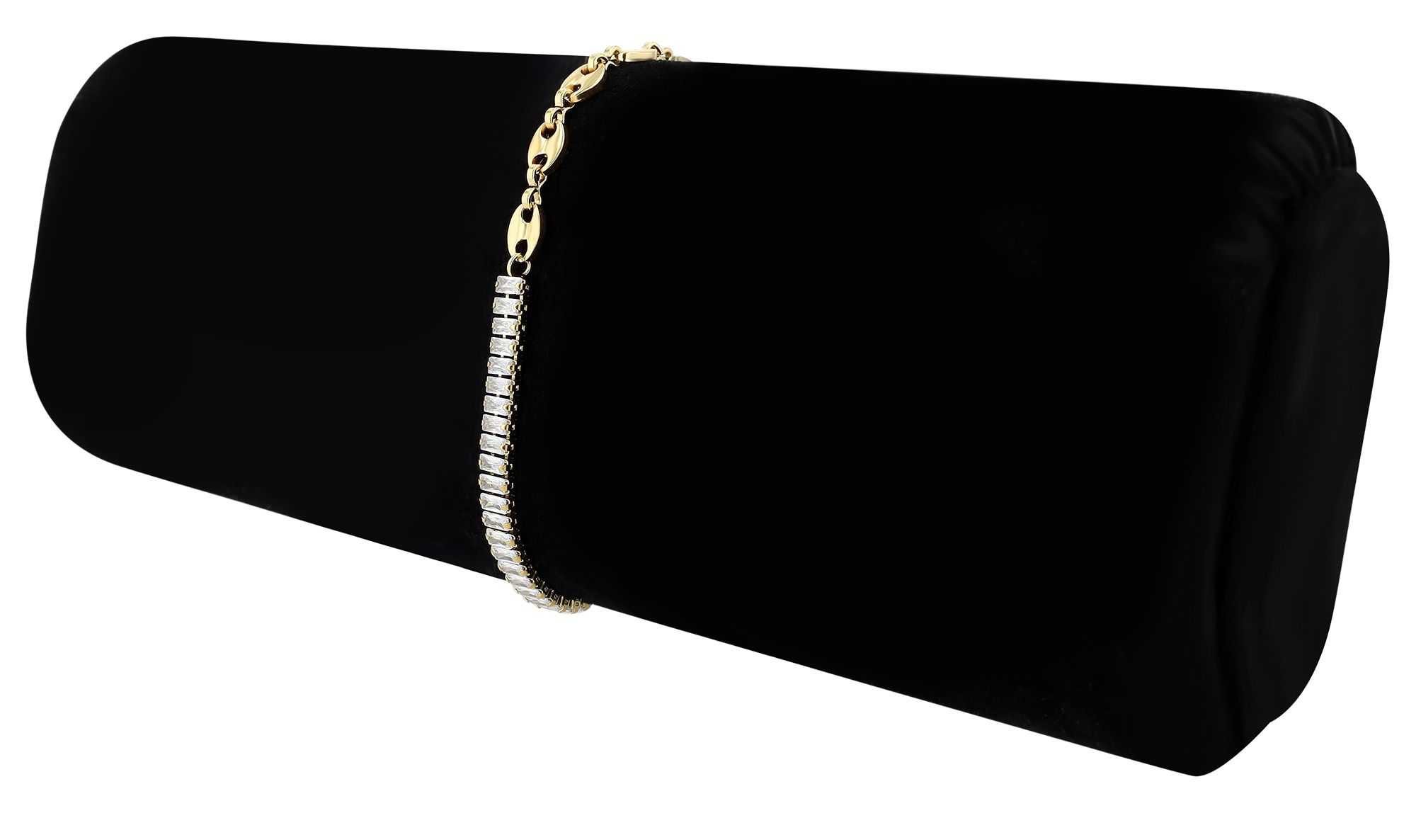 "Seren" Duo-Armband aus Edelstahl, Simili, goldfarben, 16 + 4 cm