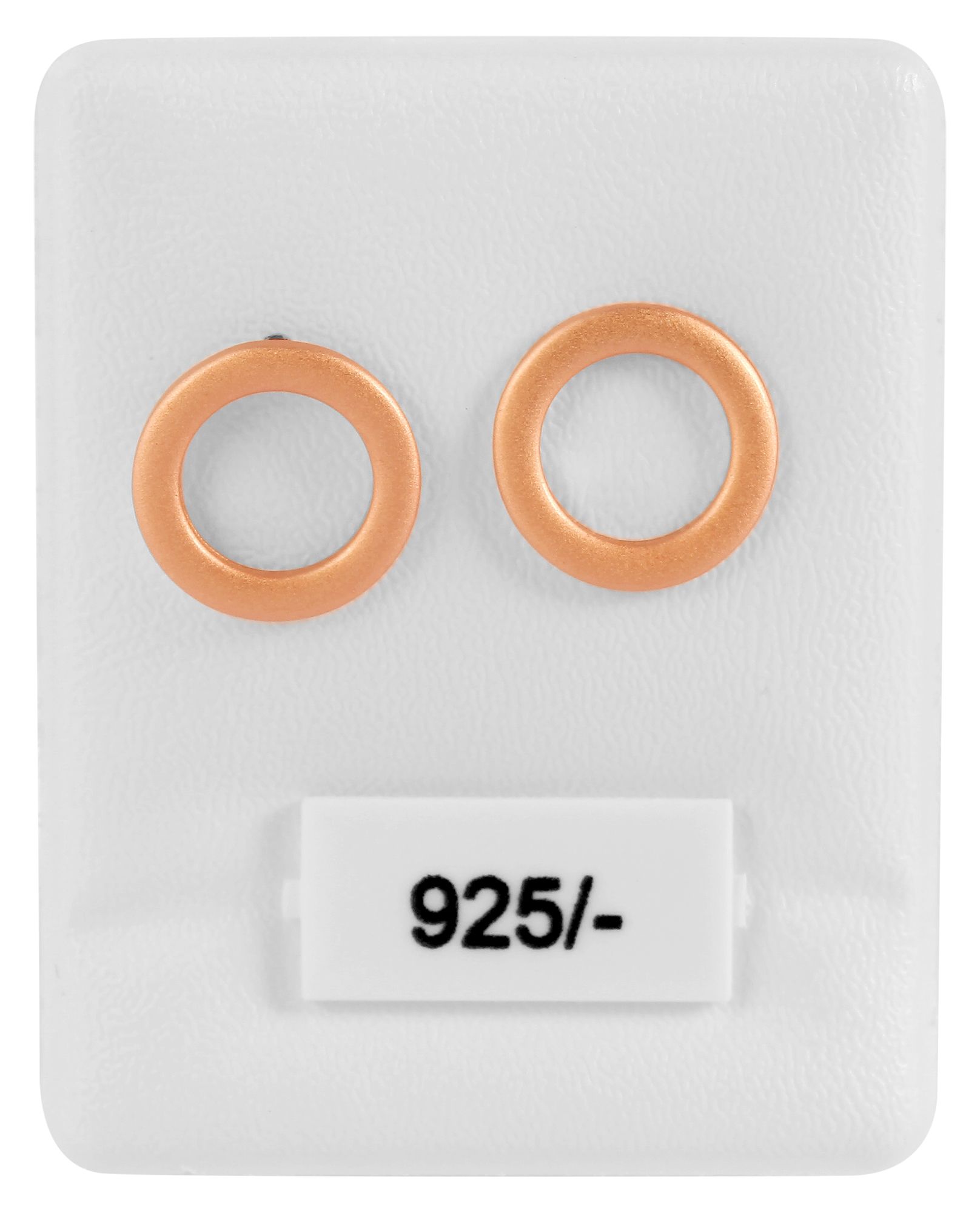 925/- Echt Silber Ohrstecker "Ronda" rund, mattiert, rosévergoldet