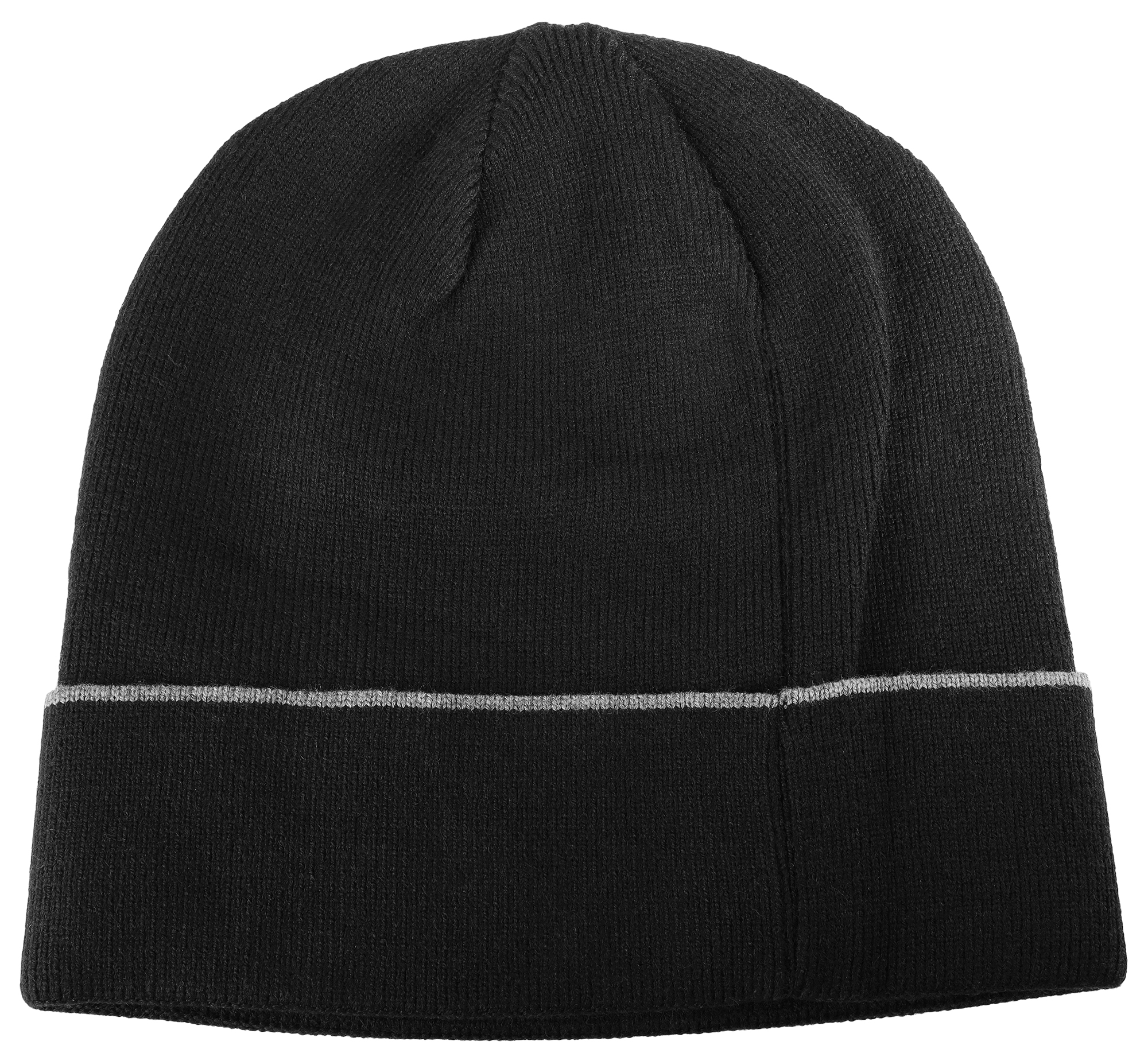 Akzent Strickmütze (mit Umschlag) für Herren, VE-4, schwarz