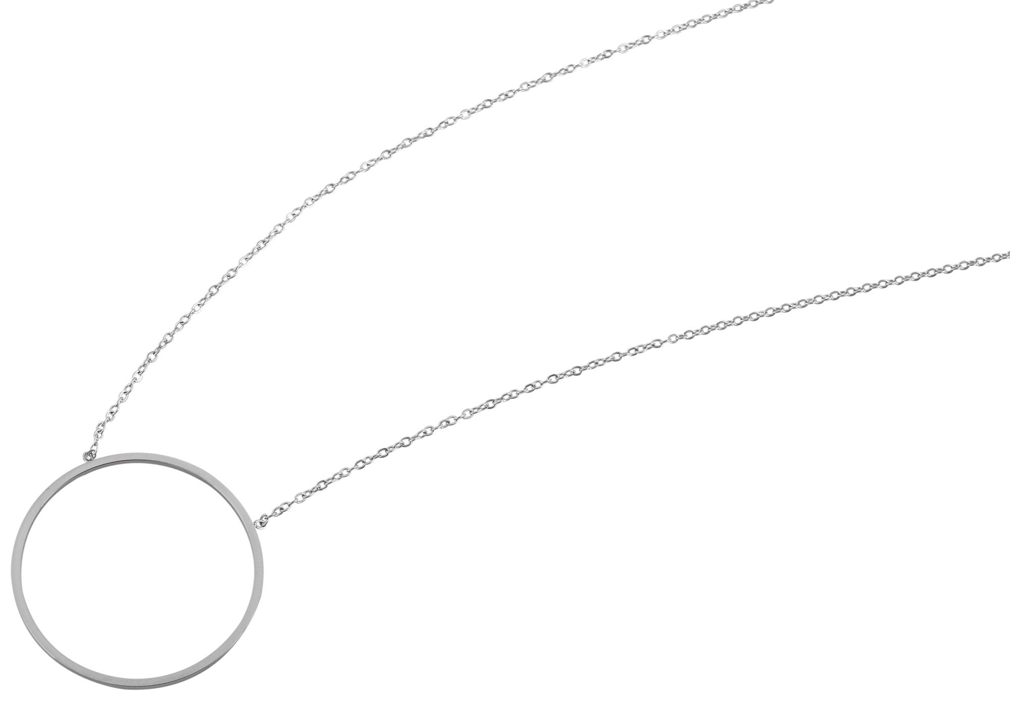 Akzent Edelstahlschmuckset aus Armband und Kette mit Anhänger, silberfarbig
