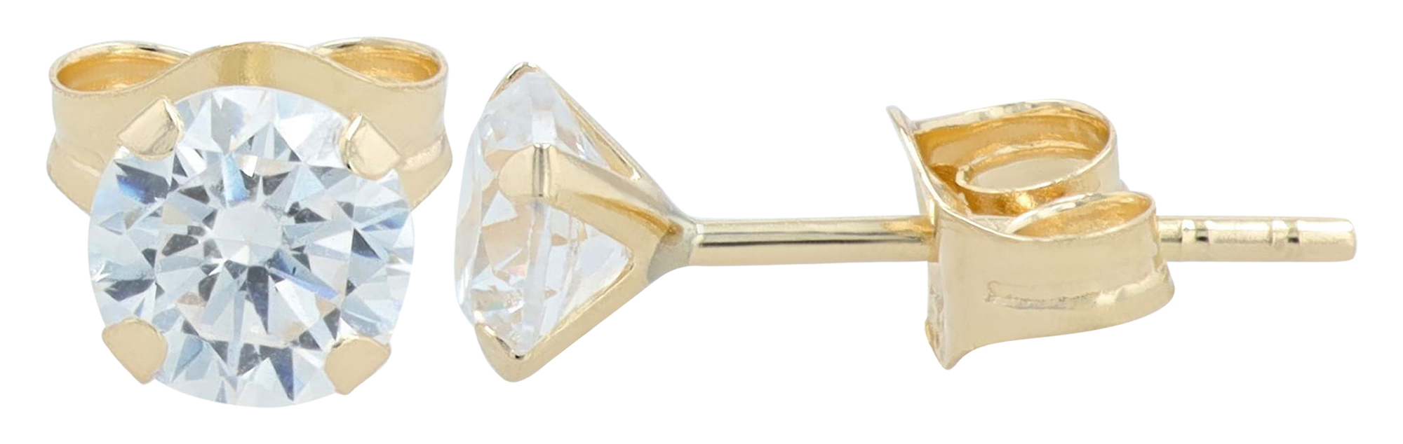 333/- Echt Gold "Maura" Ohrstecker, Zirkonia Ø 4 mm, Gelbgold, 8 Karat