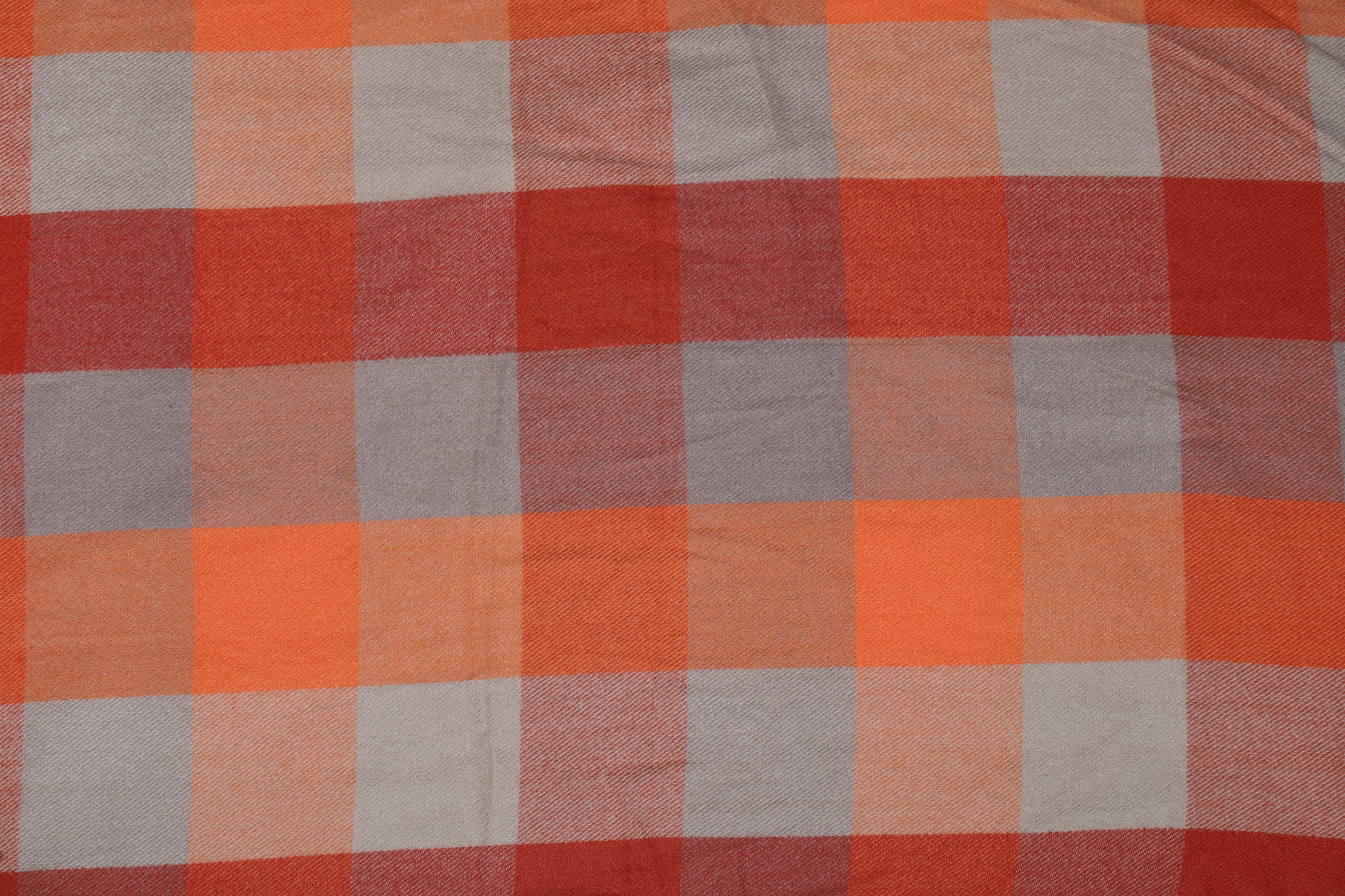 Winterschal Karo-Muster, mehrfarbig (orange/ braun), 100% Viskose, VE 4