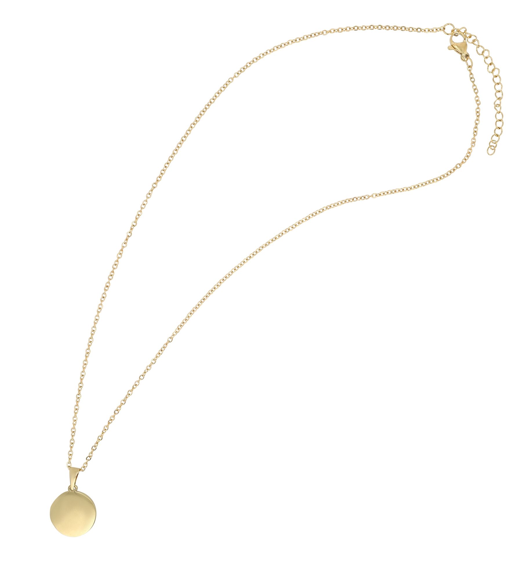 "Tabea" Edelstahlkette mit Gravurplatte, 43+5cm, goldfarben