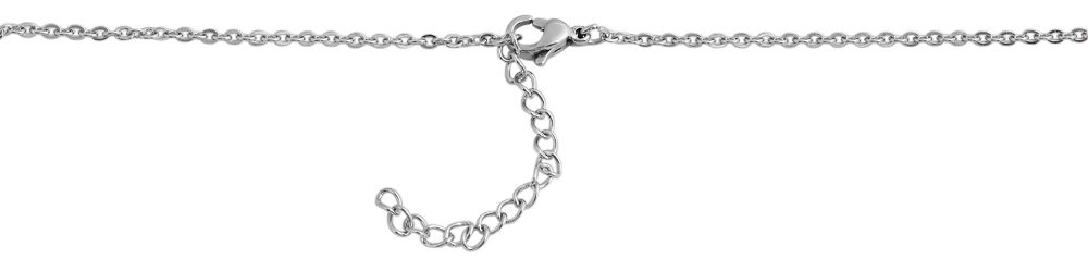 "Evans" Edelstahlkette mit Herzanhänger 45 + 5 cm, silberfarben