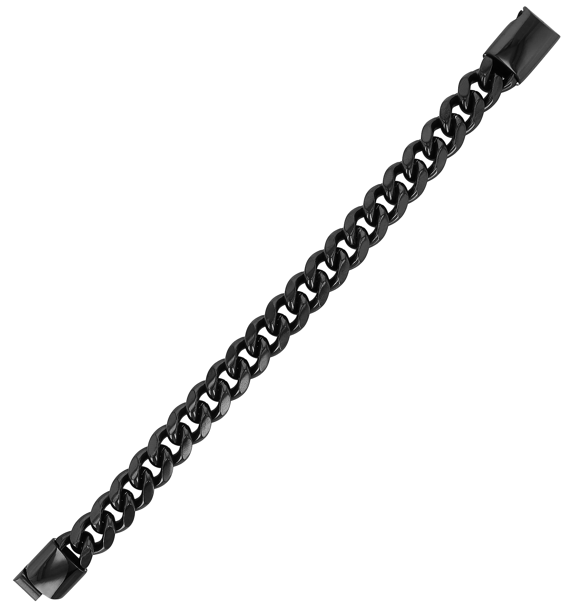 "Ole" Akzent Edelstahl Armband, Panzerarmband, 21,5 + 1 cm, Schwarz