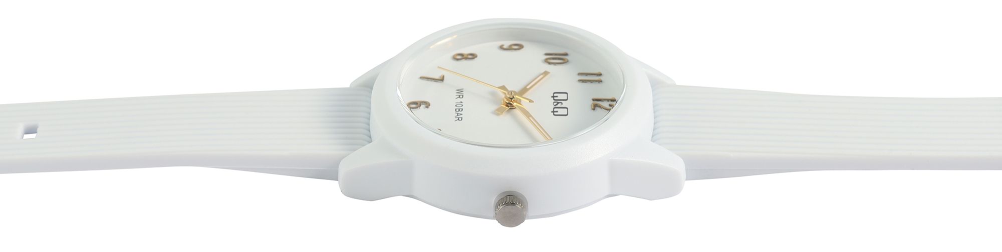Q&Q Damen-/ Jugenduhr, Resinband, 10 ATM, Ø 32 mm, weiß