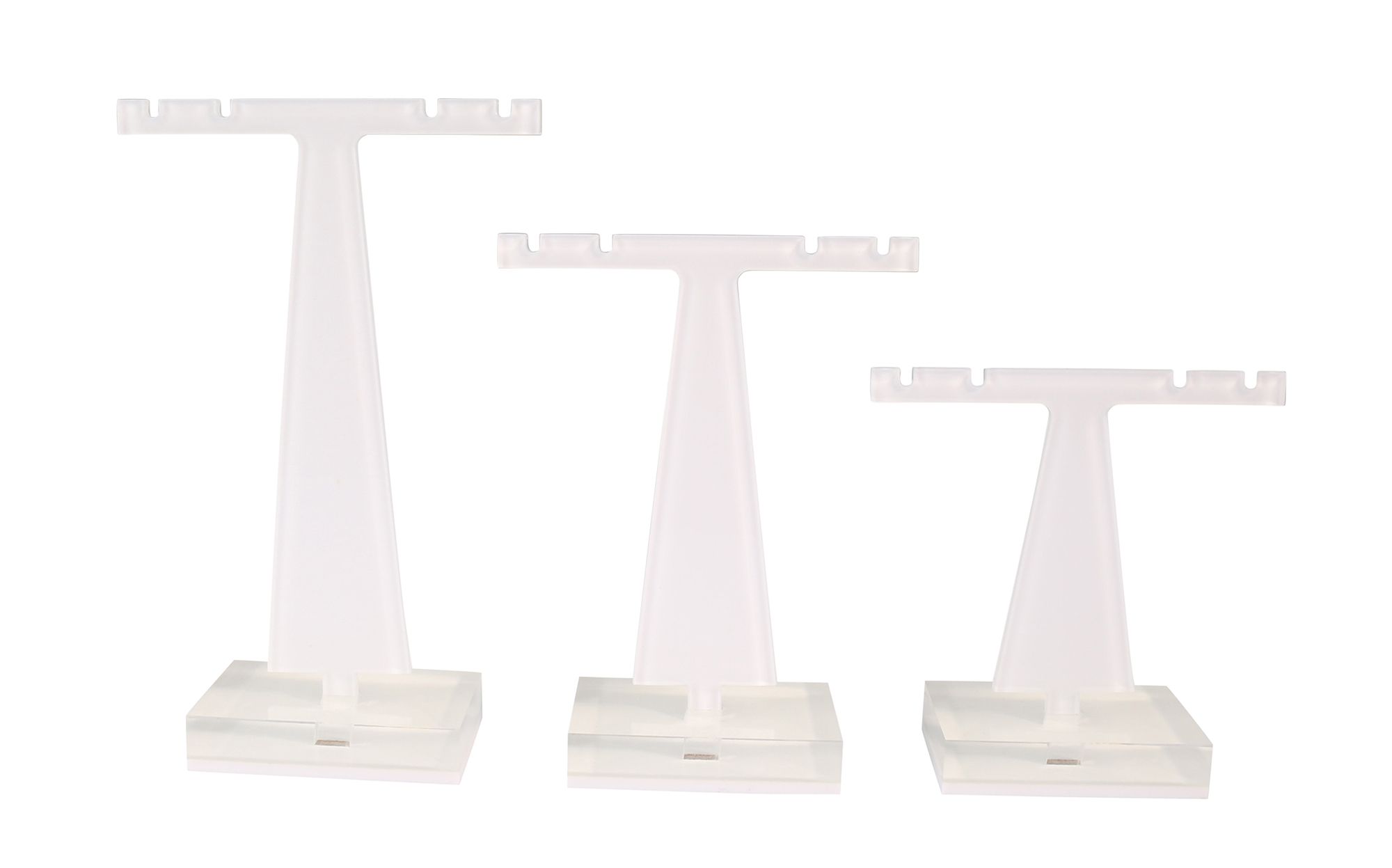 Acryl Aufsteller für Creolen/ Ohrhänger (Dekoserie Glossy), 3er Set, weiß