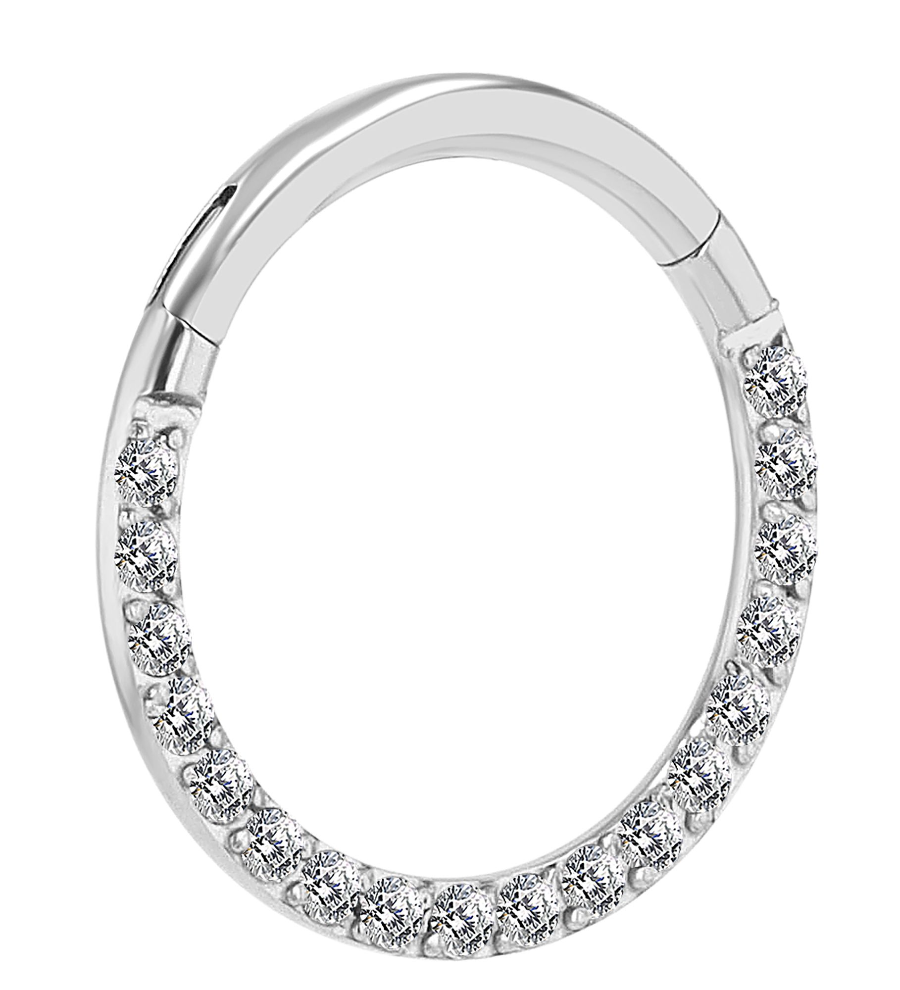 "Charma" Nasenpiercing aus Edelstahl, Nasenring, Simili, silberfarben, Stärke 1,2 mm / Ø 10 mm