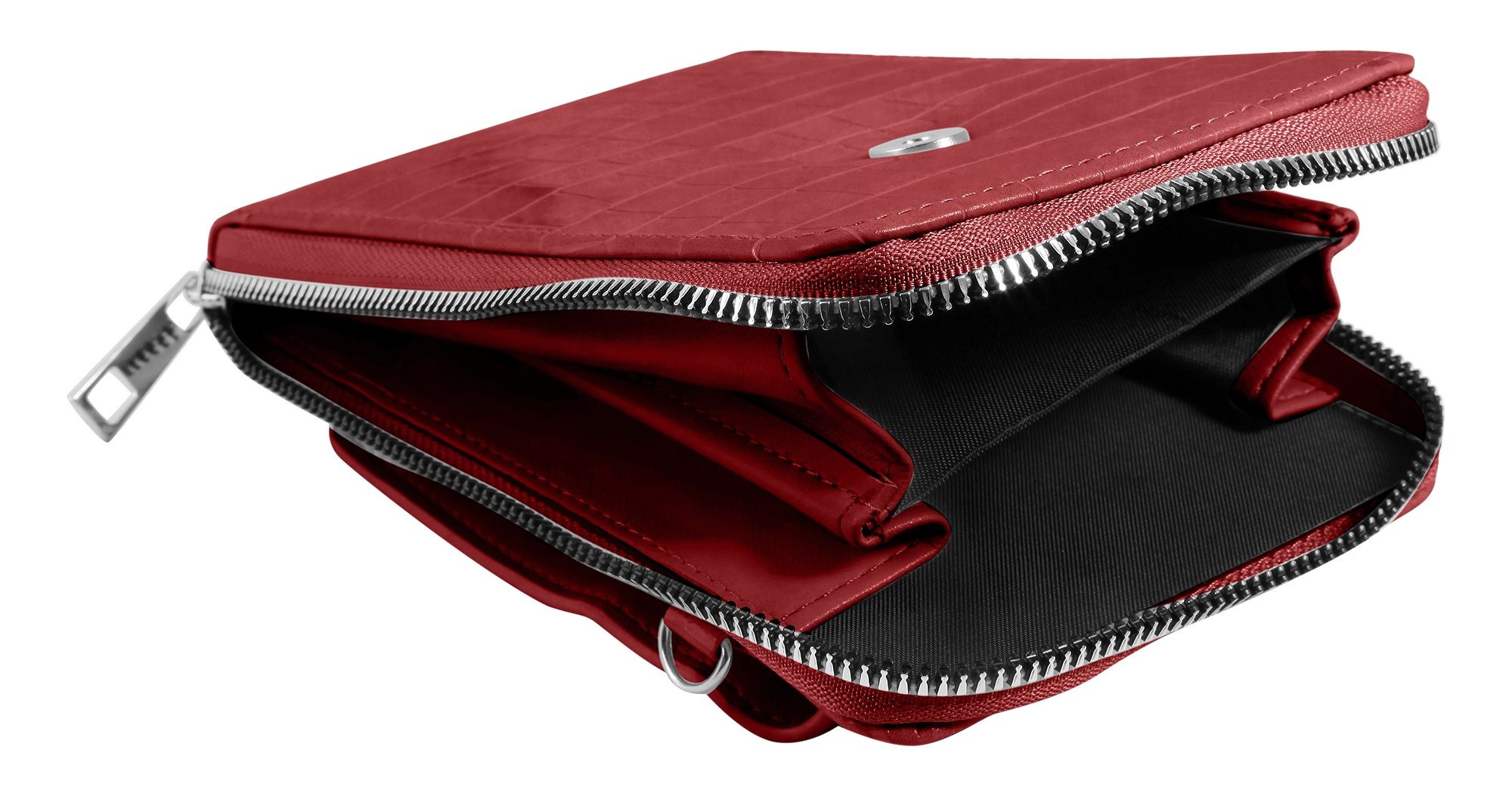 Handyumhängetasche aus Lederimitation, geeignet für iPhone 15, rot