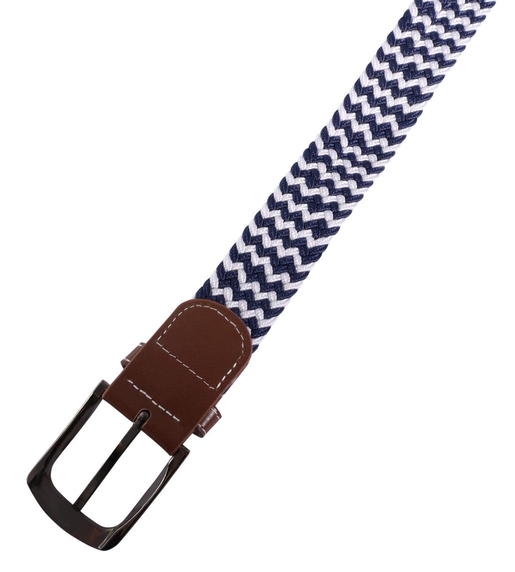 Flechtgürtel aus Textil (blau/ weiß), 100 cm (S)