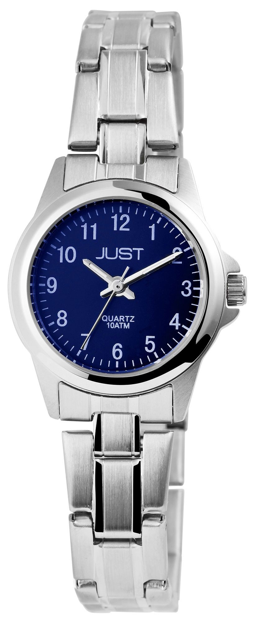 Just Edelstahl Damenarmbanduhr, silberfarben, petrolfarbenes ZB