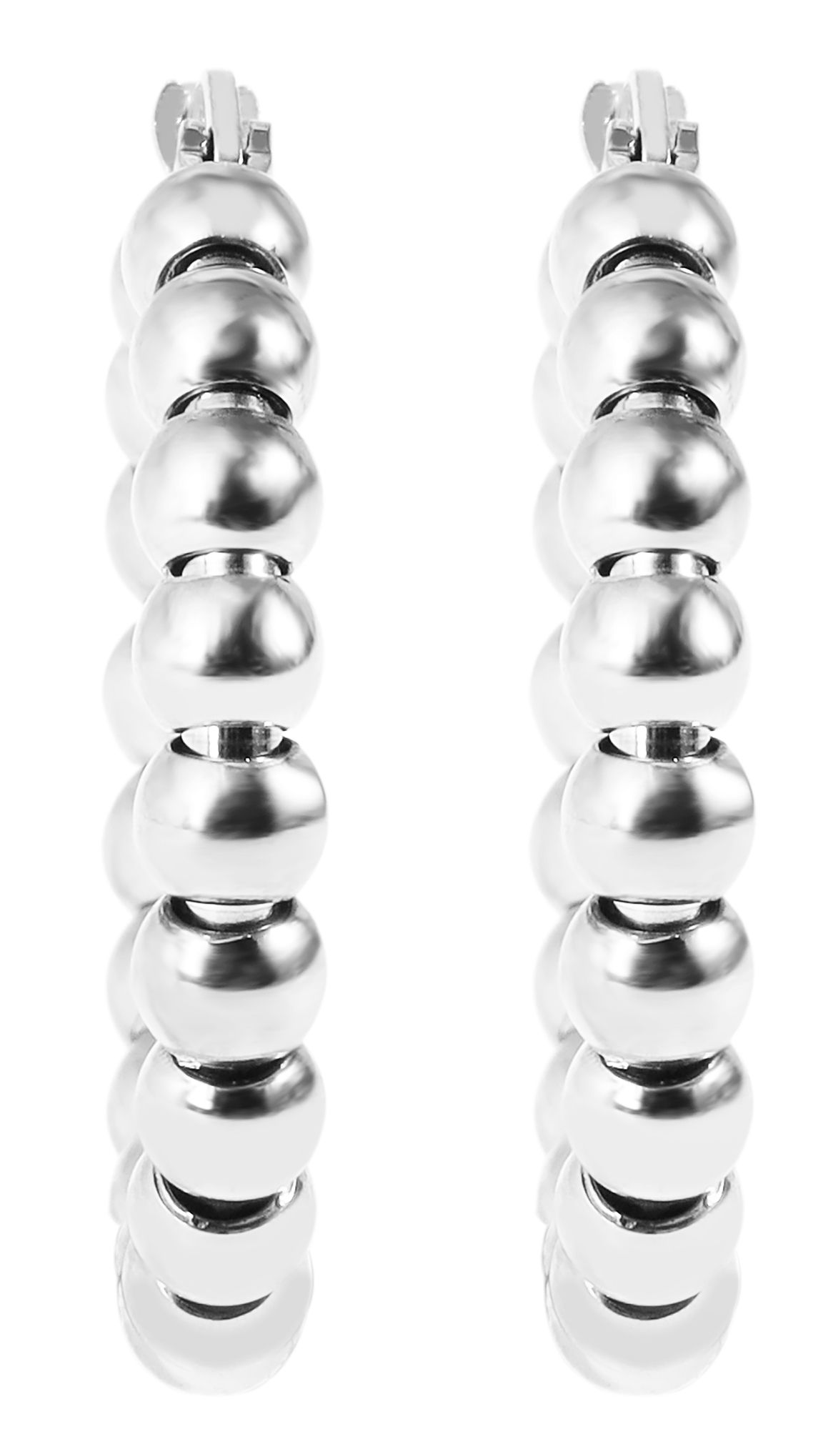 "Korinna" Edelstahl Creolen - Kugel-Design, Ø 20mm/ 4mm, silberfarben