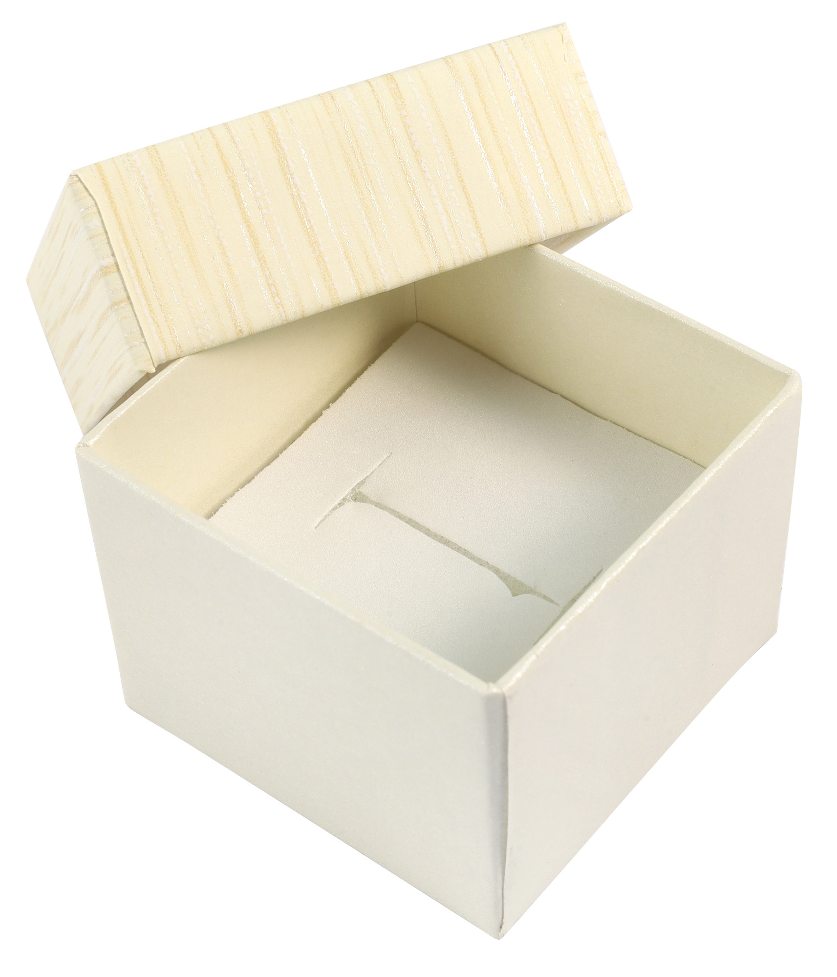Papp Schmuckboxen, creme, VE24, 5 x 5 cm