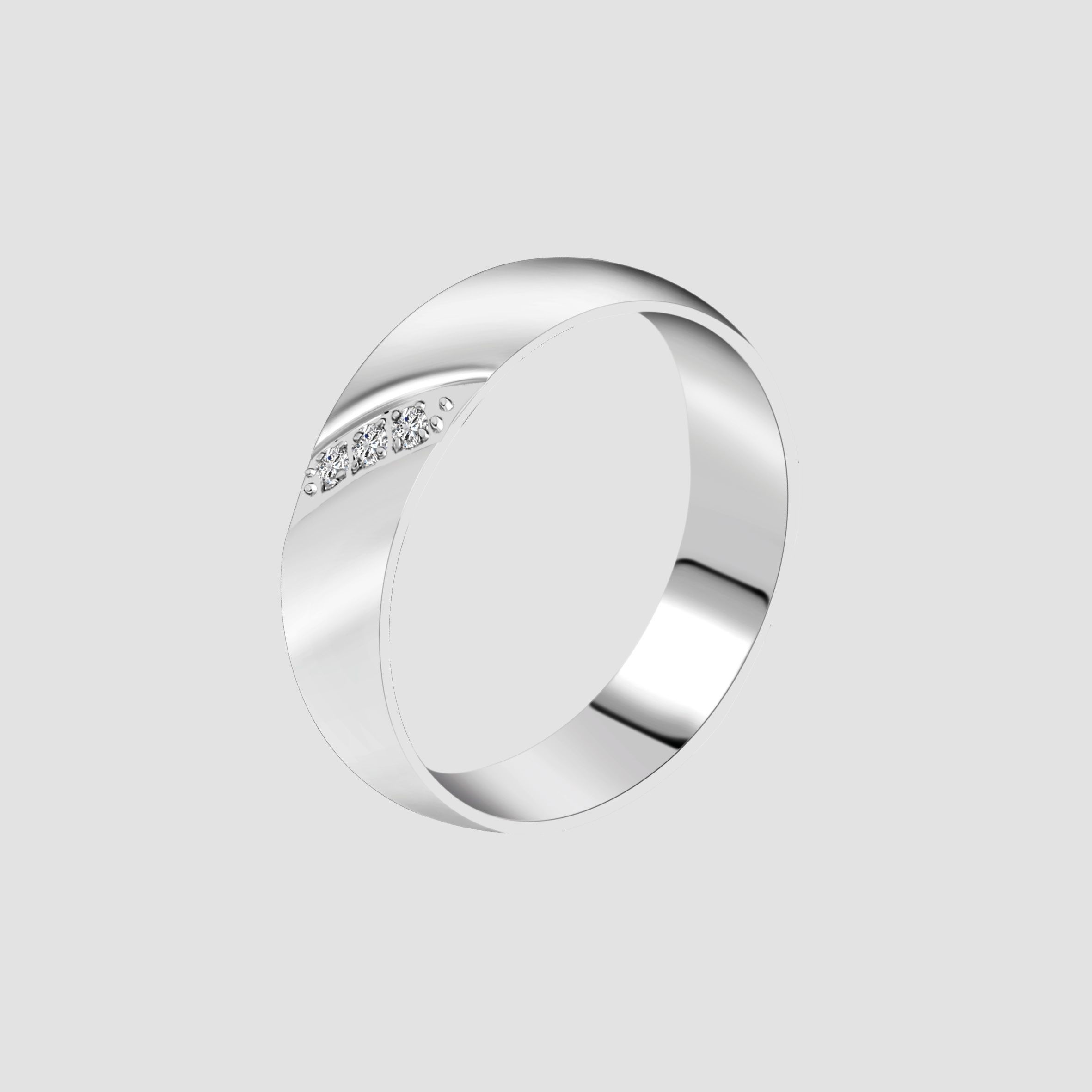 "Glory Fever" Damen-Partnerring Gr 56, Edelstahl, Simili, silberfarben