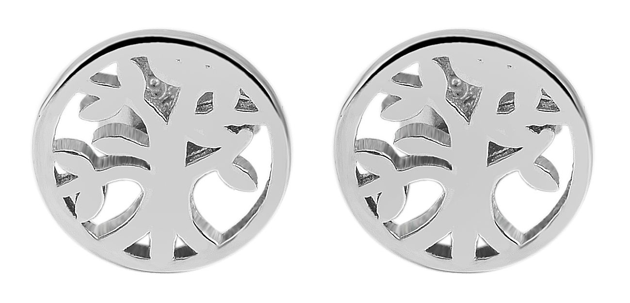 925/- Echt Silber Ohrstecker "Bea" Lebensbaum, 925/rhodiniert