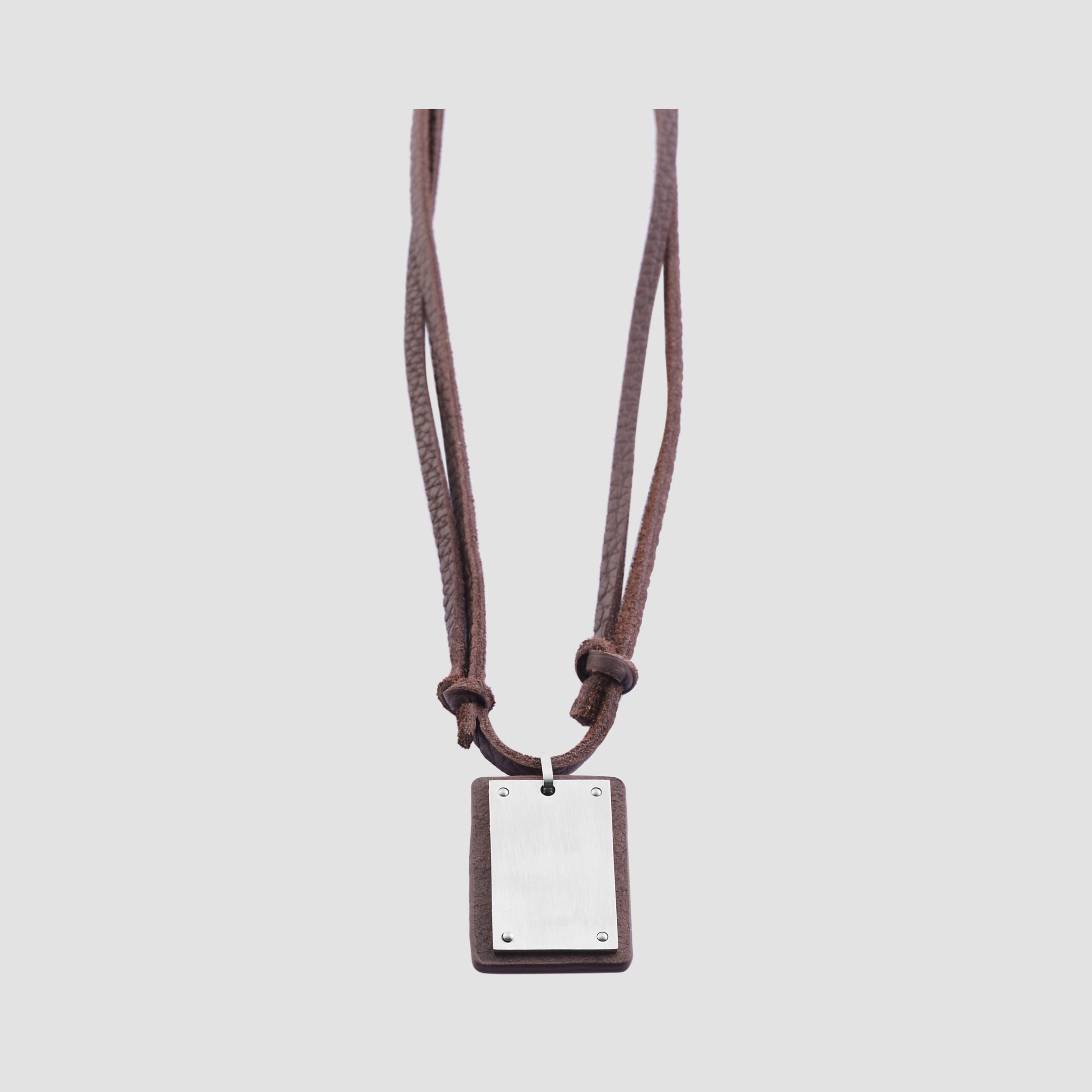 Akzent Echtleder Unisex Lederkette, Länge: 98 cm / Stärke: 4 mm