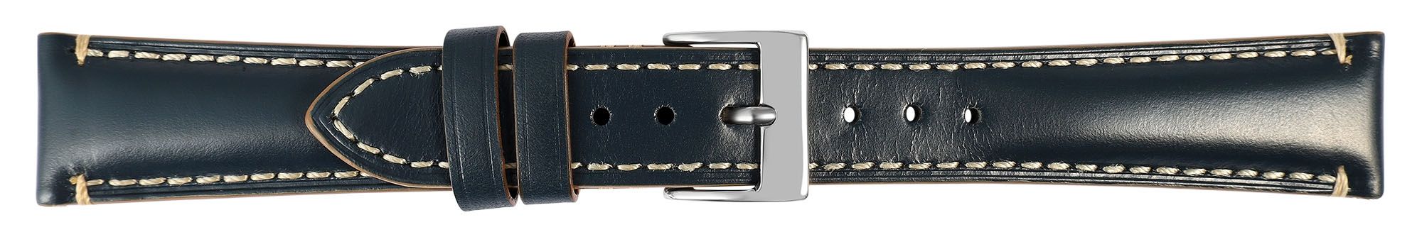 Echtleder Uhrenarmband (Quick-Release), dunkelblau, 20 mm