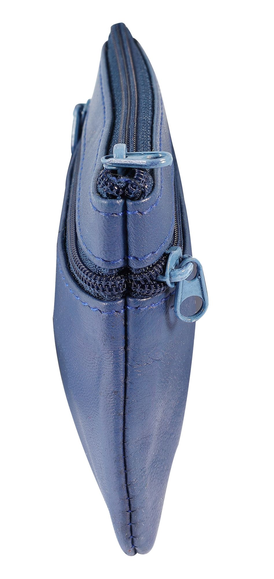 Leonardo Verrelli Schlüsselbeutel aus Echtleder, blau