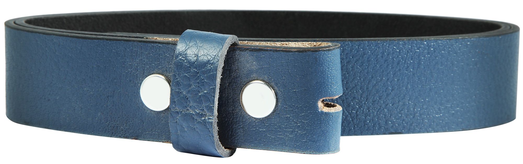 Leonardo Verrelli Echtleder Gürtel für Wechselschnallen, blau, 100 cm