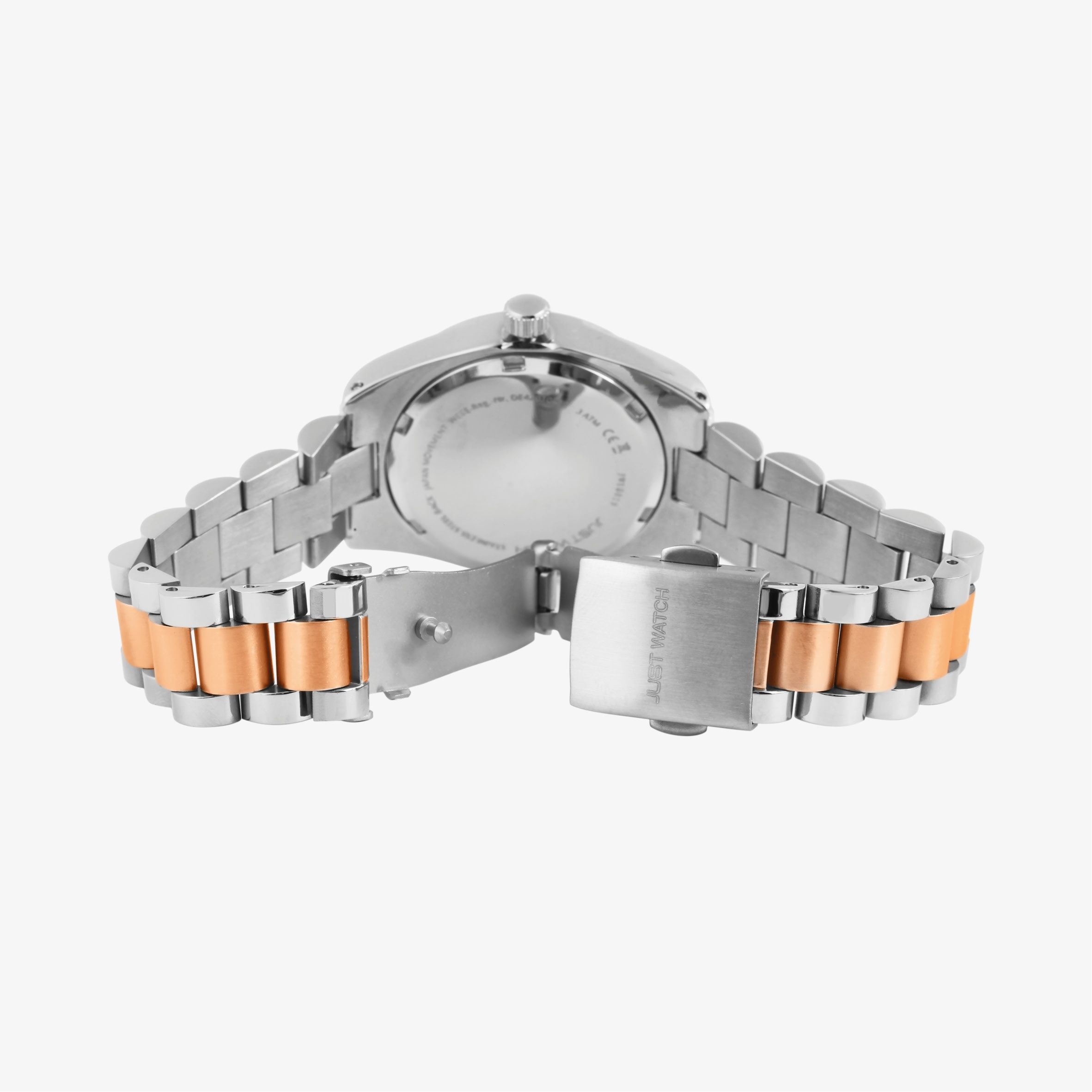 Just Watch Damenuhr "Emmi", Edelstahlband, Ø 33 mm, bicolor (silber- und roségoldfarben)/ silberfarben