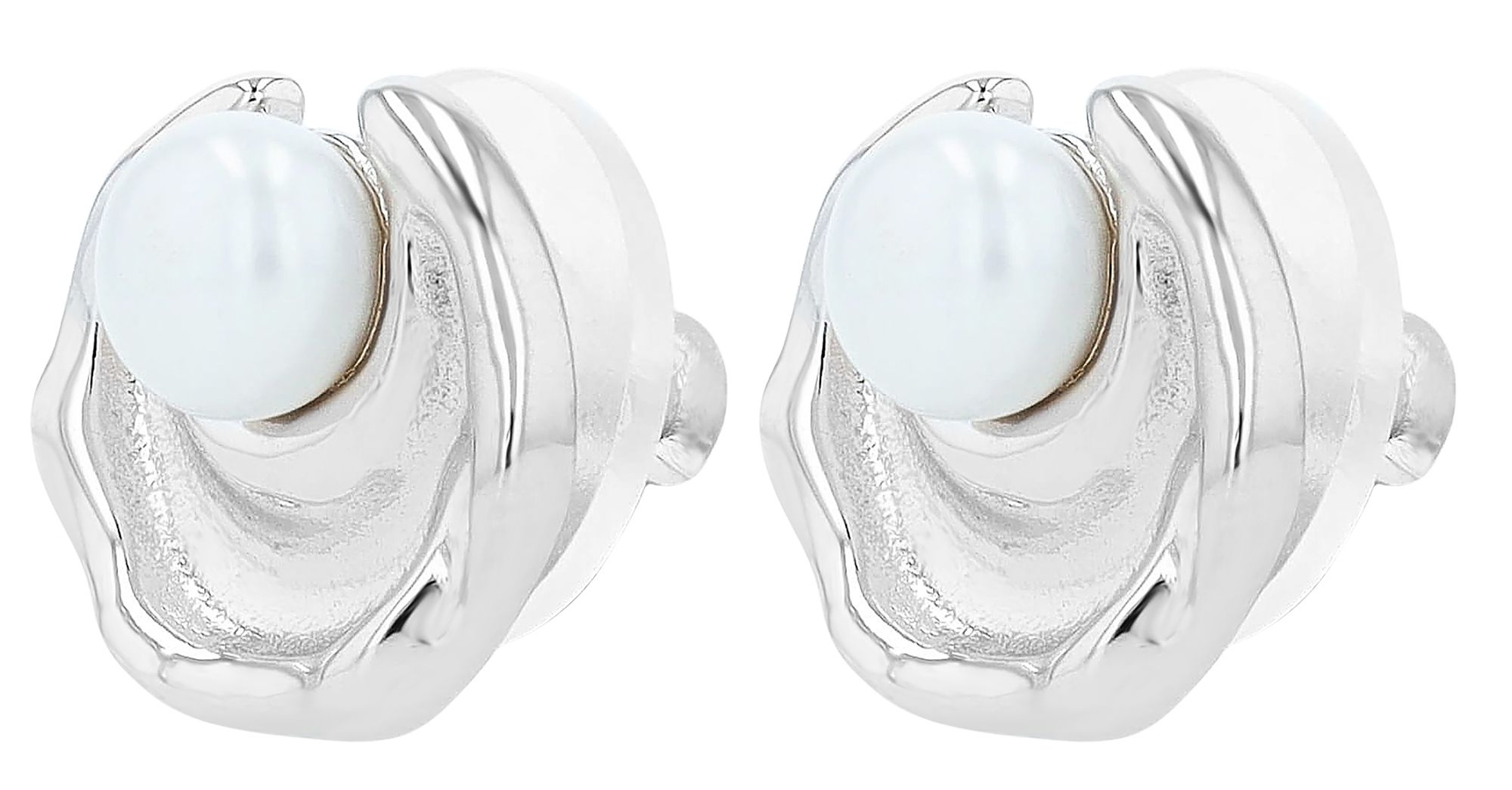"Kalena" 925/- Echt Silber, Ohrstecker mit Süßwasserperle, rhodiniert