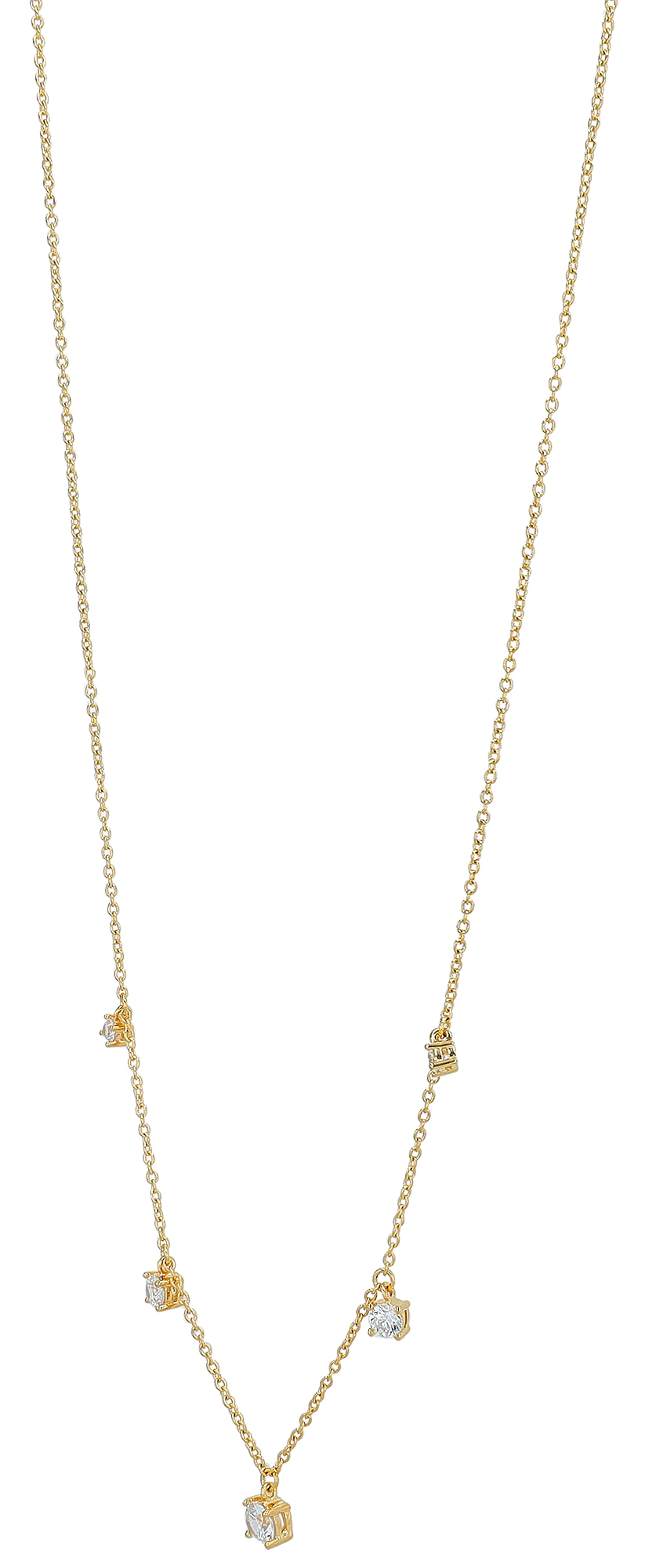Sif Jakobs Jewellery 925/- Echt Silber Kette mit Anhänger "Belluno Piccolo", Zirkonia, 42,5 + 5 cm, vergoldet