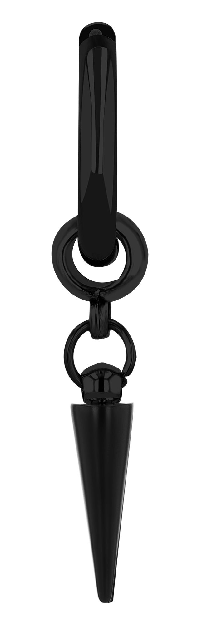 "Mewtwo", Unisex Klapp-Creole, Edelstahl, schwarz, Ø 12 mm